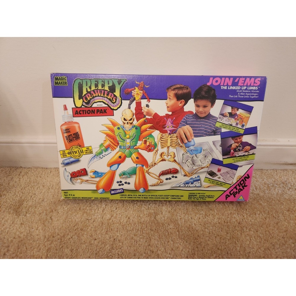 Vintage 1994 Creepy Crawlers Action Pak Join 'Ems Booster Set in Sealed Box